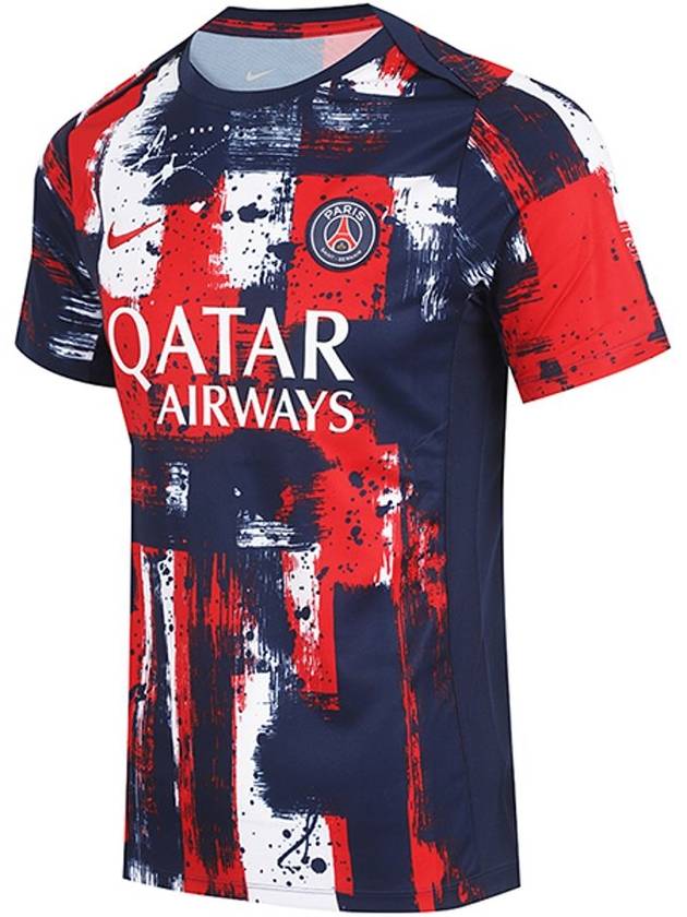 Paris Saint-Germain Academy Pro Home Pre-Match Short Sleeve T-Shirt Navy Red - NIKE - BALAAN 1