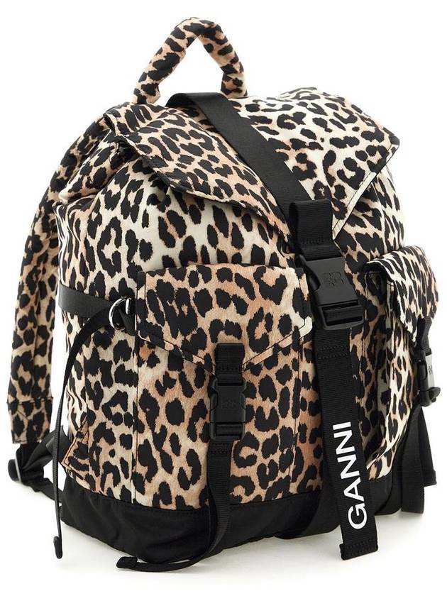 Leopard Tech Backpack Brown - GANNI - BALAAN 4