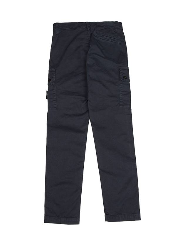 Kids 30115 Old Effect Garment Dyed Stretch Broken Twill Cargo Track Pants Navy - STONE ISLAND - BALAAN 3