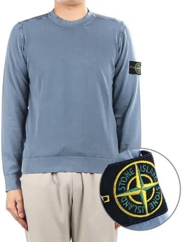 Wappen Patch Cotton Knit Top Blue - STONE ISLAND - BALAAN 2