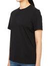 Embroidered Logo Cotton Short Sleeve T-Shirt Black - TORY BURCH - BALAAN 3