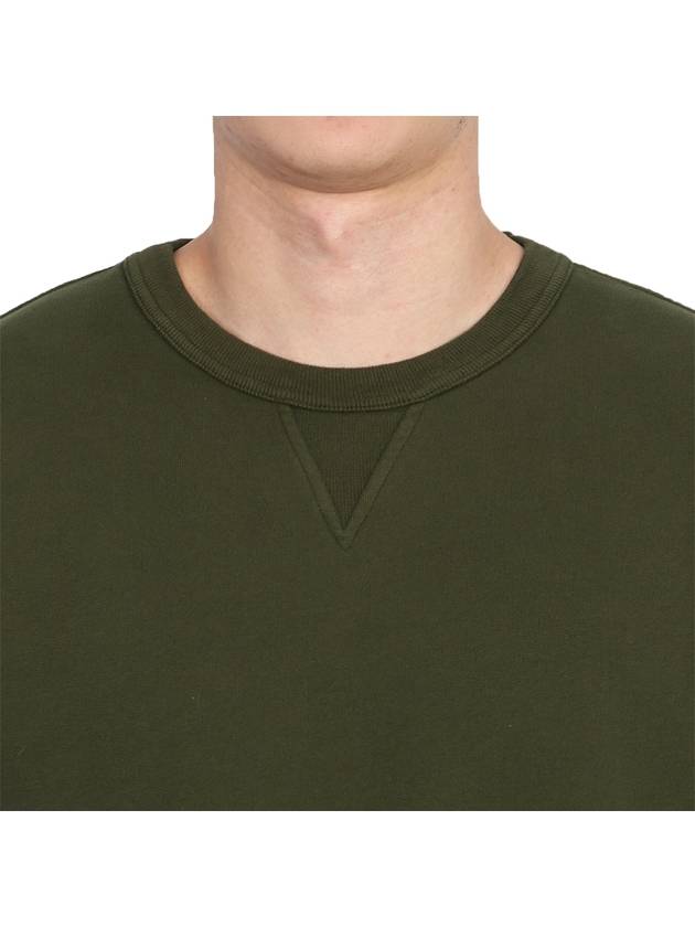 Men's Wappen Patch Cargo Pocket Sweatshirt Olive - STONE ISLAND - BALAAN 7