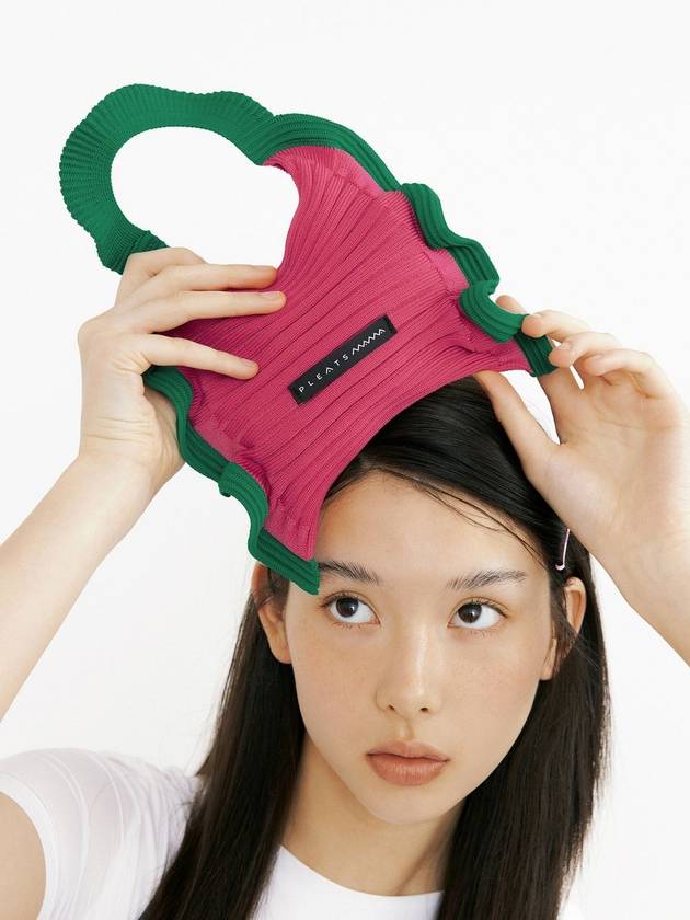 Ruffle mini tote bag pink green - PLEATSMAMA - BALAAN 3