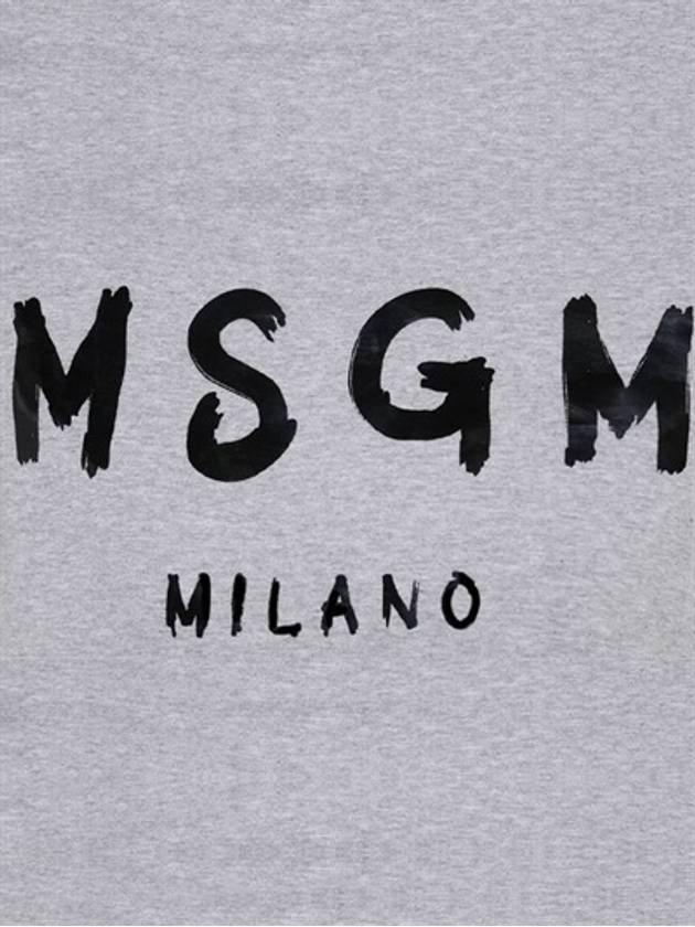 Milano Brushed Logo Short Sleeve T-Shirt Grey - MSGM - BALAAN 5