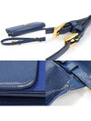 1MT437 Blue Tesuto Vitello Move Gold Triangle Long Wallet Cross Bag - PRADA - BALAAN 6