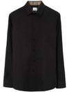 Embroidered EKD Stretch Cotton Long Sleeve Shirt Black - BURBERRY - BALAAN 2