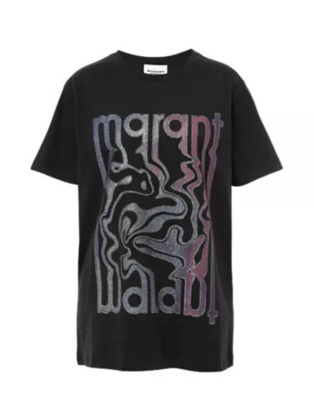 ENNA Glitter Logo Short Sleeve T-Shirt Black - ISABEL MARANT - BALAAN 2