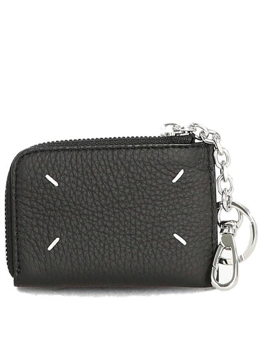 key ring zipper card wallet black - MAISON MARGIELA - BALAAN.