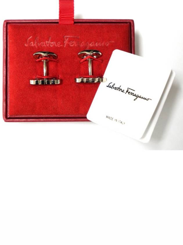 Ferragamo Gancini logo silver cufflinks - SALVATORE FERRAGAMO - BALAAN 4