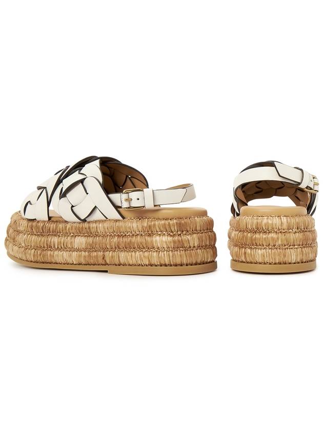 Platform Leather Woven Sandals White - TOD'S - BALAAN 7