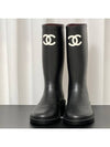 Rubber Rain Boots Cow Chalk Black G39620 - CHANEL - BALAAN 3