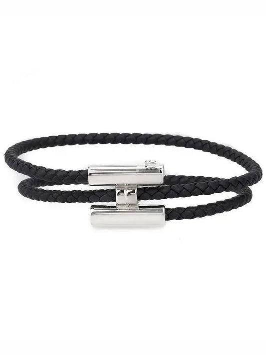 Tunis Tresse Palladium Bracelet Noir - HERMES - BALAAN 2