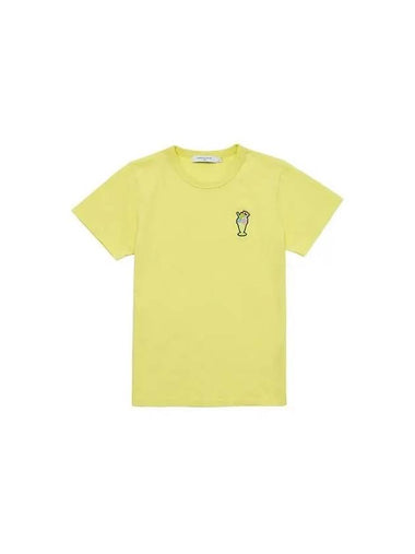 Ice Cream Patch Short Sleeve T-Shirt Yellow - MAISON KITSUNE - BALAAN 1