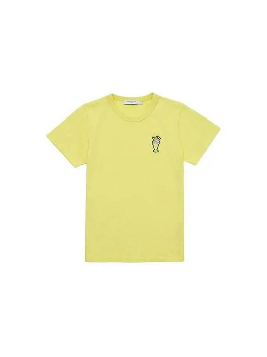 Ice Cream Patch Short Sleeve T-Shirt Yellow - MAISON KITSUNE - BALAAN 1