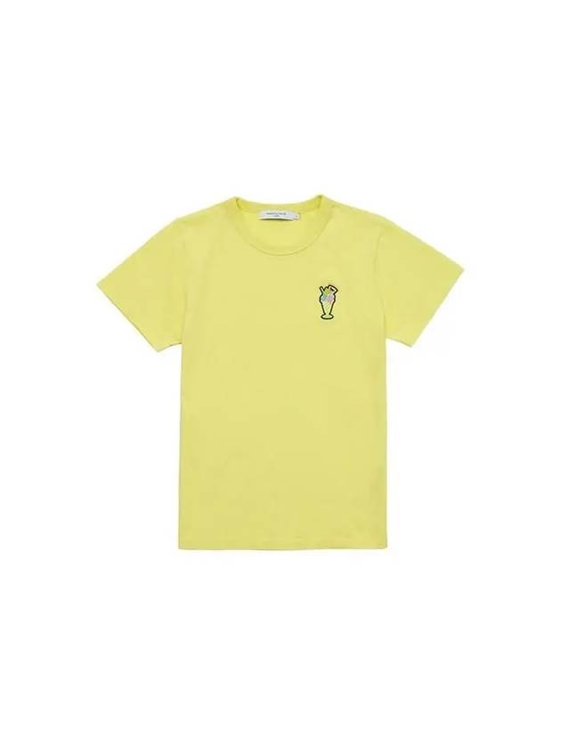 Ice Cream Patch Short Sleeve T-Shirt Yellow - MAISON KITSUNE - BALAAN 2