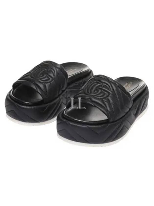 Quilted Platform Slide Slippers Black - GUCCI - BALAAN 2