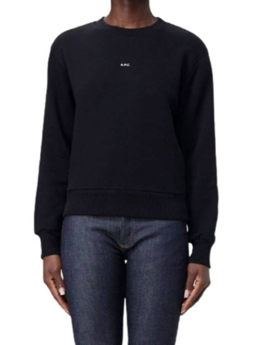 Boxy Micro Logo Sweatshirt Black - A.P.C. - BALAAN 2