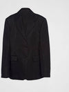 Single Breasted Nylon Blazer Jacket Black - PRADA - BALAAN 2