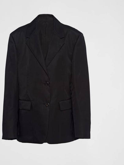 Single Breasted Nylon Blazer Jacket Black - PRADA - BALAAN 2