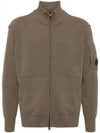 Lambswool GRS Zipped Cardigan Beige - CP COMPANY - BALAAN 2