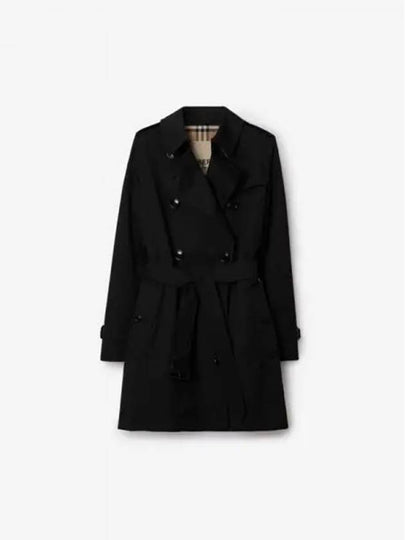 Kensington Cotton Trench Coat Black - BURBERRY - BALAAN 2