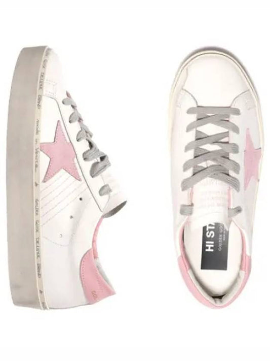 Histar Sneakers White Leather Suede Pink Star Women s - GOLDEN GOOSE - BALAAN 1