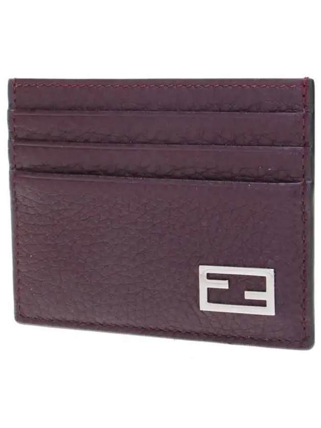 Baguette Leather Card Wallet Burgundy - FENDI - BALAAN 3