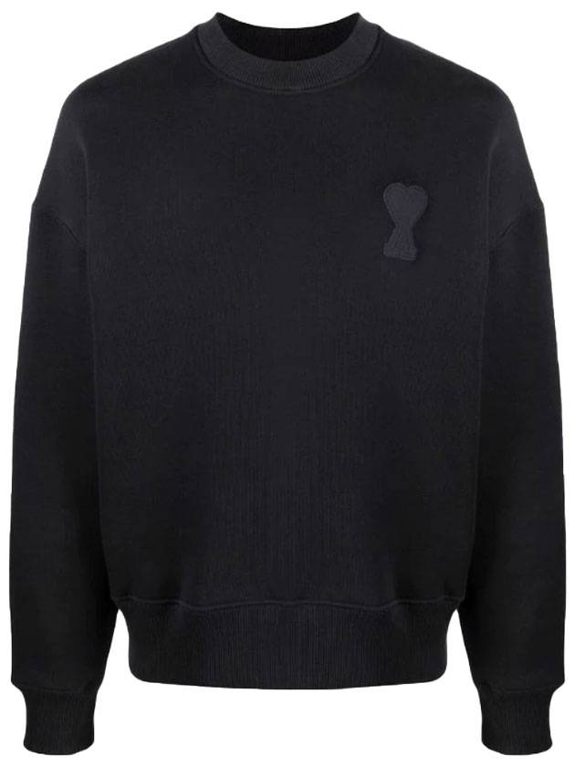 Big Heart Logo Sweatshirt Black - AMI - BALAAN 1