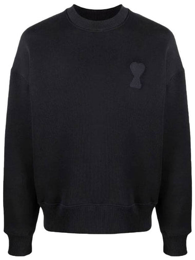 Big Heart Logo Sweatshirt Black - AMI - BALAAN 1