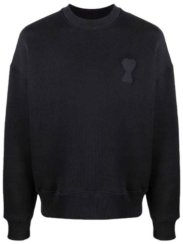 Big Heart Logo Sweatshirt Black - AMI - BALAAN 1