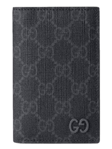 GG Supreme Grey Interior Long Card Wallet Black - GUCCI - BALAAN 1