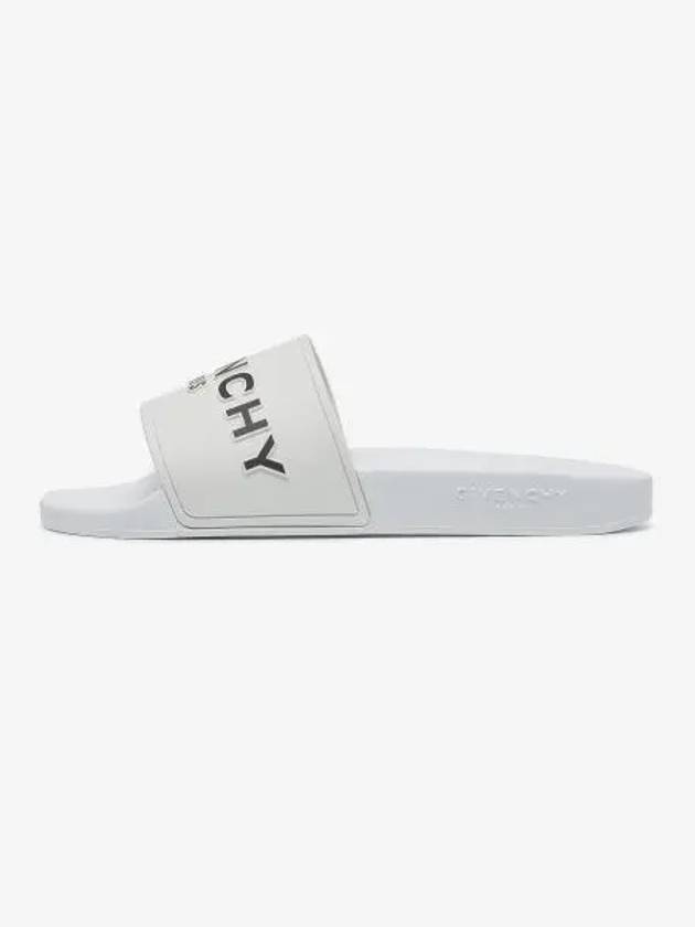 Logo Band Rubber Slippers White - GIVENCHY - BALAAN 2