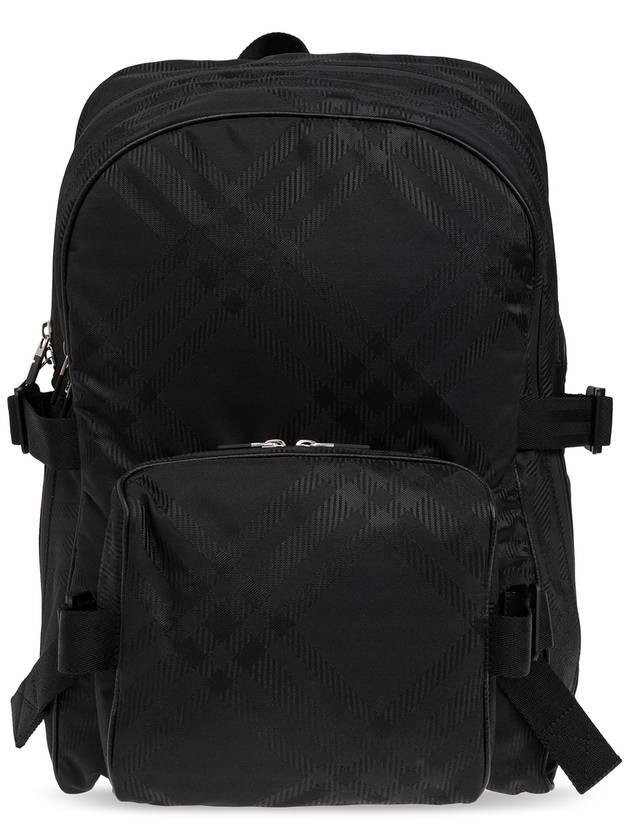 Check Print Jacquard Backpack Black - BURBERRY - BALAAN 2