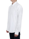 Heart Logo Tonal Cotton Poplin Long Sleeve Shirt White - AMI - BALAAN 4