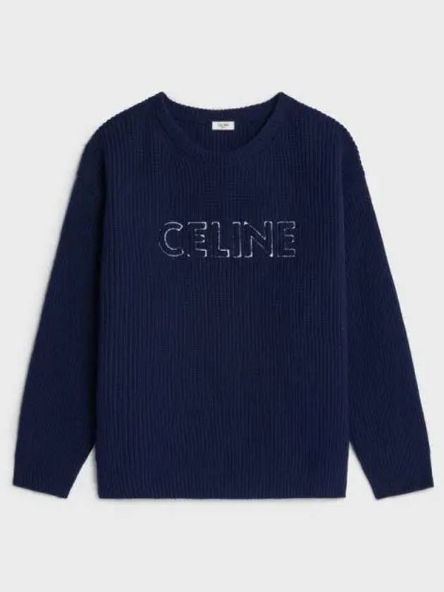 Oversized crew neck sweater wool RY02J0ZTQ CAJ2 - CELINE - BALAAN 1