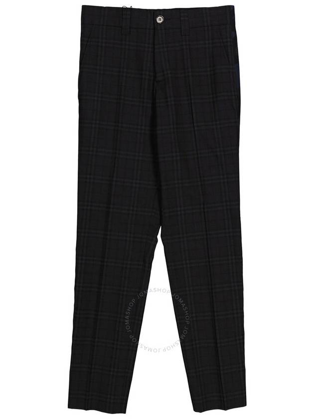 Burberry Dark Charcoal IP Check Wool Tailored Trousers, Brand Size 44 (Waist Size 29.5") - BURBERRY - BALAAN 1