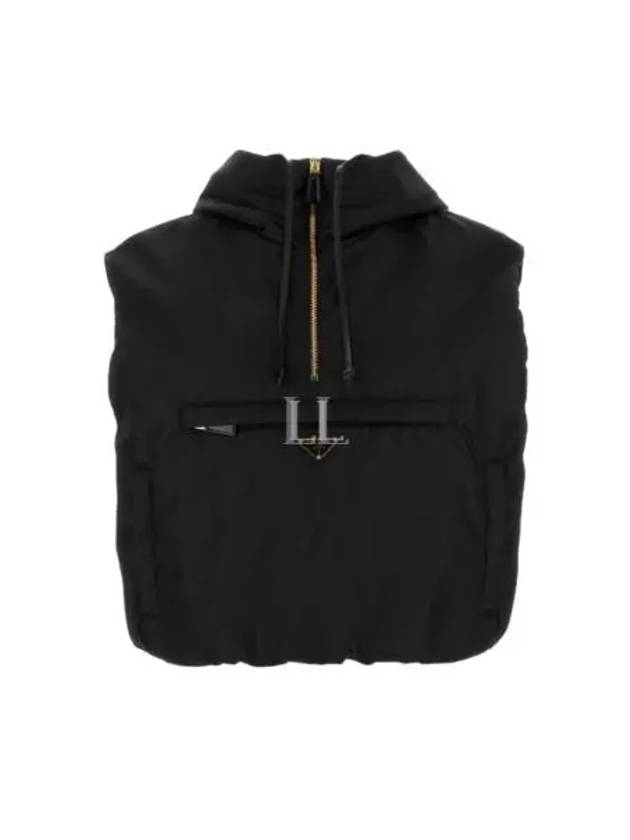 Triangle Logo Half Zip Re-Nylon Vest Black - PRADA - BALAAN 2