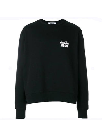 Logo Printed Cotton Sweatshirt Black - MSGM - BALAAN 1