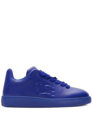 Box Leather Low-Top Sneakers Blue - BURBERRY - BALAAN 1