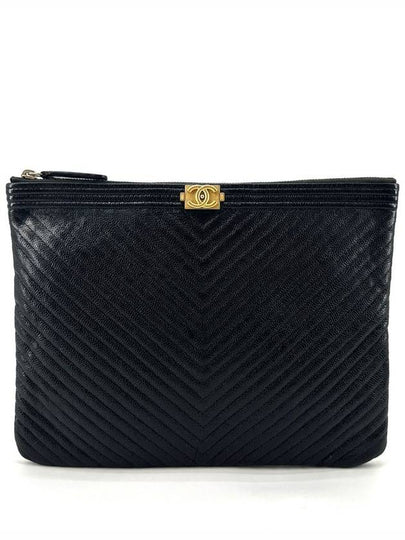 Caviar Gold Boy Chevron Clutch New Medium - CHANEL - BALAAN 2