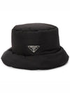 Triangle Logo Bucket Hat Black - PRADA - BALAAN 3