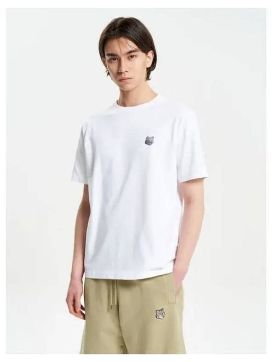 Men s Gray Foxhead Patch Comfort T Shirt White Domestic Product - MAISON KITSUNE - BALAAN 1