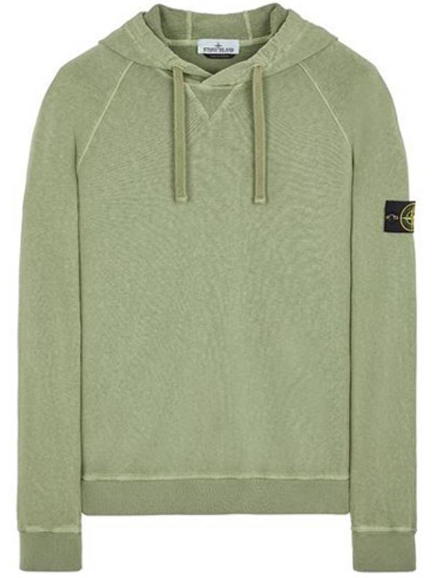 Men's Waffen Patch OLD Treatment Cotton Hoodie Sage Green - STONE ISLAND - BALAAN 2