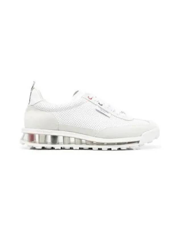 Women Vitello Calf Tech Runner Clear Sole Low Top Sneakers White - THOM BROWNE - BALAAN 2