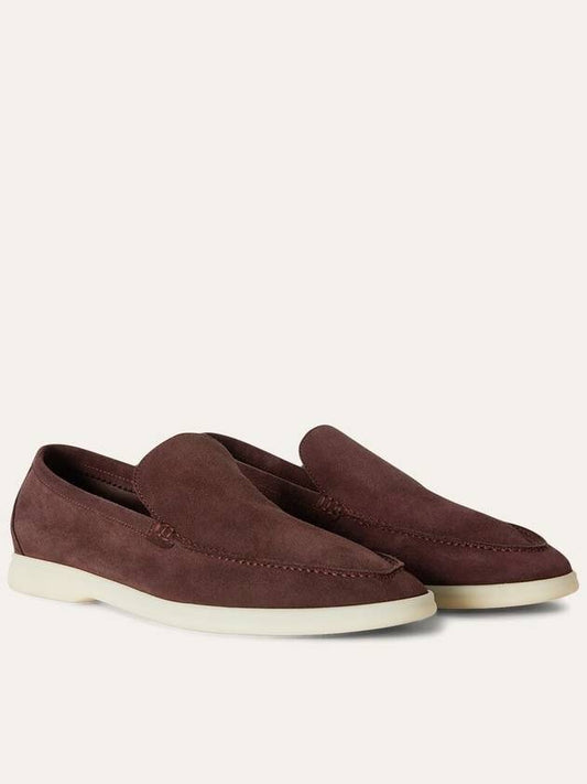 Summer Walk Suede Loafers Black Cherry - LORO PIANA - BALAAN 1