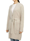 Button Wool Cashmere Long Cardigan Beige - MAX MARA - BALAAN 3