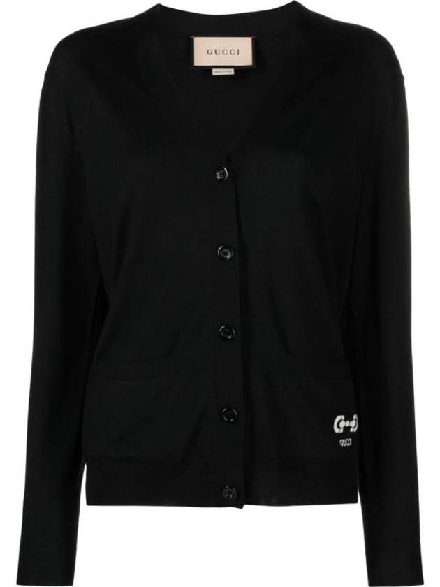 Women's Extra Fine Wool Cardigan Black - GUCCI - BALAAN 2