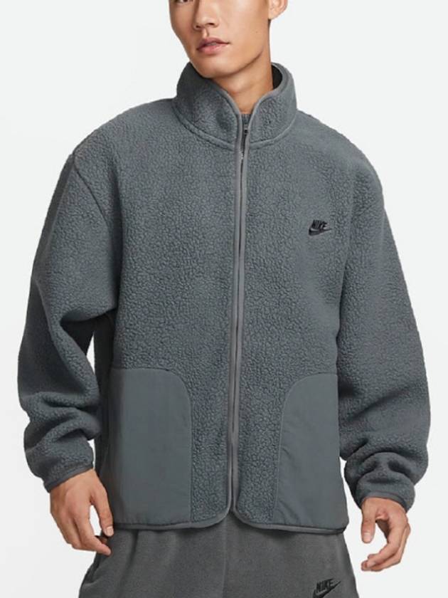 Club Fleece Winterized Zip-Up Jacket Iron Grey - NIKE - BALAAN 2