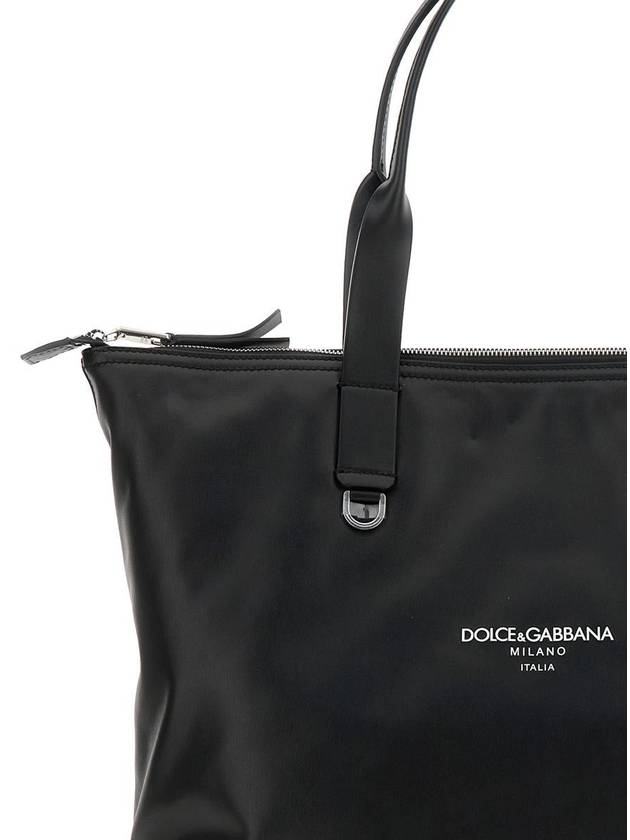 'Adamo' Black Shopper With Front Logo In Leather Man - DOLCE&GABBANA - BALAAN 3