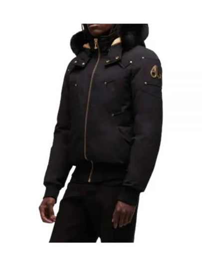 Ballistic Bomber Jacket Black Fox Fur Gold Metal Black - MOOSE KNUCKLES - BALAAN 2